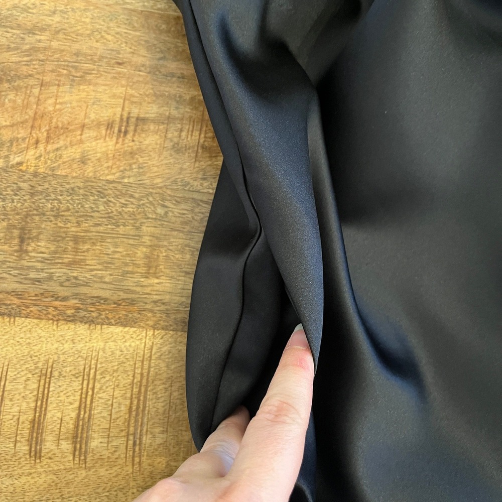 DB Studio Satin Off Shoulder Formal Gown Dress 14 Bridesmaid Maxi F20134 Black - Picture 13 of 16
